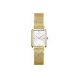 Rosefield - Octagon Extra Small White Dial Gold Mesh Strap