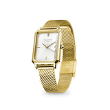 Rosefield - Octagon Extra Small White Dial Gold Mesh Strap