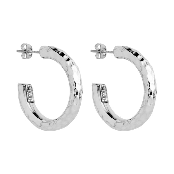 Najo - Moonglow 5x30mm Hoop Earrings Silver