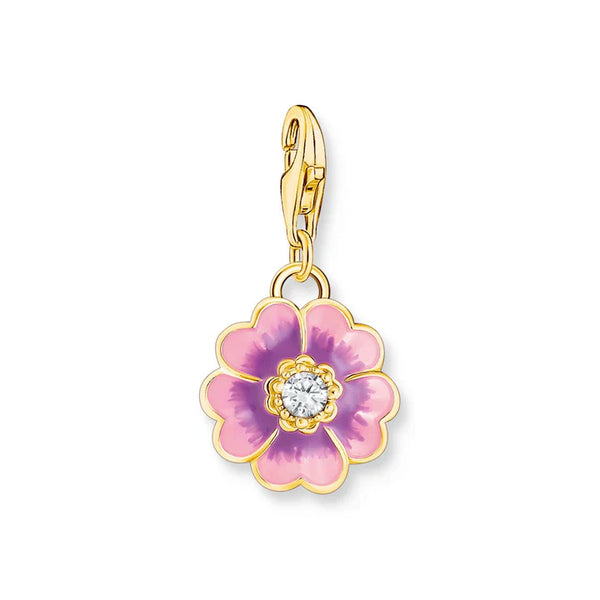 Thomas Sabo - Yellow Gold Plated CZ Violet Flowers