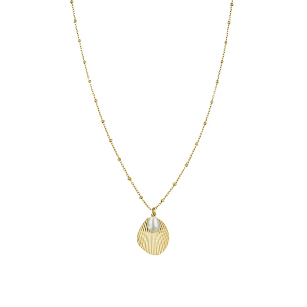 Rosefield Jewellery - Shell & Pearl necklace Gold