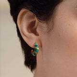 Rosefield - Emerald Criossant Hoops Gold