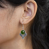 Nick Von K - Pounamu Owl Guardian Earrings