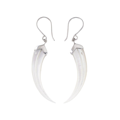 Nick Von K - Mother of Pearl Shell Huia Beak Earrings