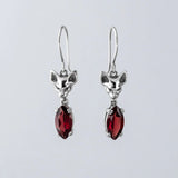 Nick Von K - Salem Cat Garnet Drop Earrings