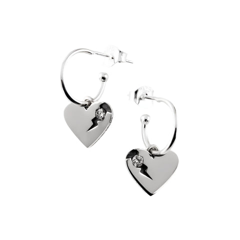 Nick Von K - Perfectly Flawed Heart Earrings with Lab Diamonds in Sterling Silver