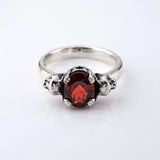 Nick Von K - Salem Cat ring with Garnet Sterling Silver