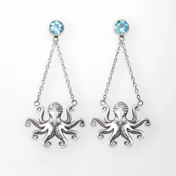 Nick Von K - Topaz Kraken Octopus Drop Studs