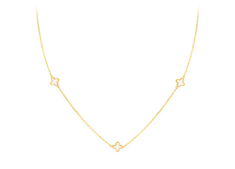 Brent Weatherall - Petal Design 9ct Yellow Gold Adjustable Mother Of Pearl Necklace