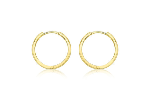 Brent Weatherall - 9ct Yellow Gold 14mm Polished Huggy Earrings