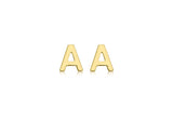Brent Weatherall - 9ct yellow Gold Mini Initial Stud Earrings Pair
