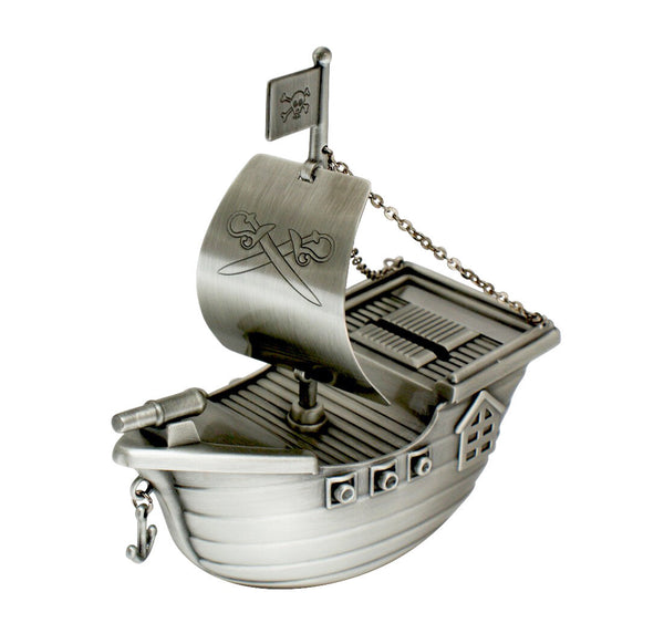 Money Box - Pirate Ship Money Box Pewter