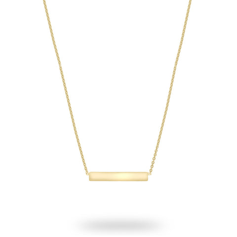 Brent Weatherall - 9ct Yellow Gold Sold Horizontal Bar Necklace