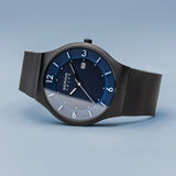 Bering - Mens Slim Solar Watch Blue & Black