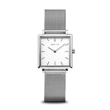 Bering - Classic 33mm Square Face Silver Mesh Strap