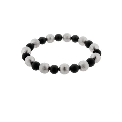 Diva - Luce Bracelet Sterling Silver Rhodium Plated And Onyx