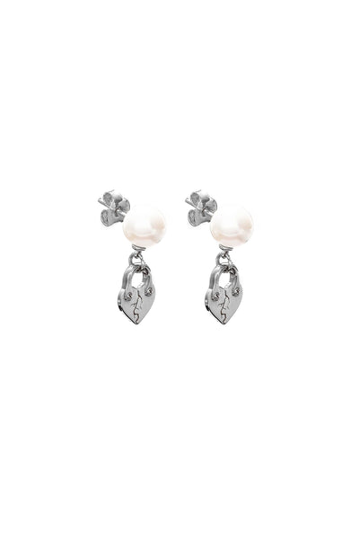 Stolen Girlfriends Club - Fractured Heart Earrings Fresh Water Pearl