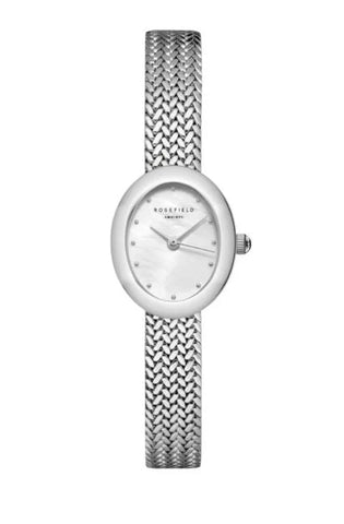 Rosefield - Mini Oval Mother of Pearl Dial Stainless Steel Watch