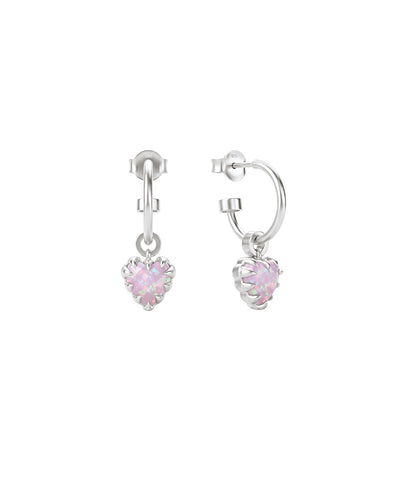 Stolen Girlfriends Club - Love Claw Anchor Earrings, Pink Opal