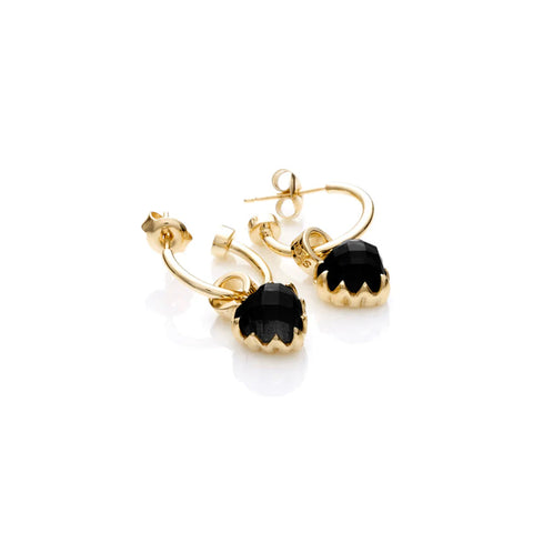 Stolen Girlfriends Club - Love Claw Anchor Earrings Onyx Gold Plated