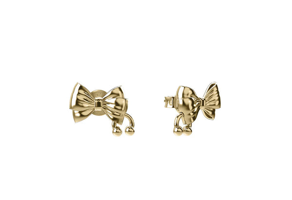 Stolen Girlfriends Club - Pierced Bow Earrings Gold Plated