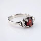 Nick Von K - Salem Cat ring with Garnet Sterling Silver