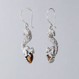 Nick Von K - Squirrel Earrings in Sterling Silver with Tigers Eye