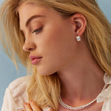 Najo - 'Ribbed' Huggie Sterling Silver Earrings