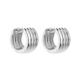Najo - 'Ribbed' Huggie Sterling Silver Earrings
