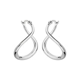 Najo - Wave Hoop Earrings Silver