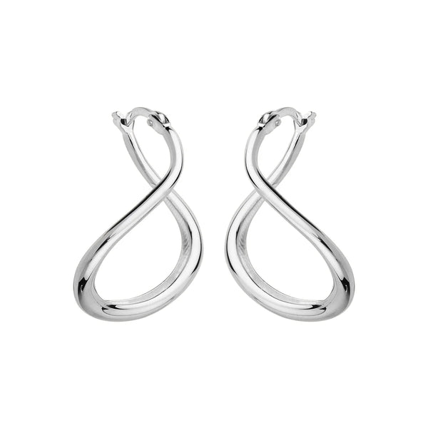 Najo - Wave Hoop Earrings Silver