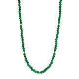 Najo - Green Onyx & Gold Tone Bead Necklace