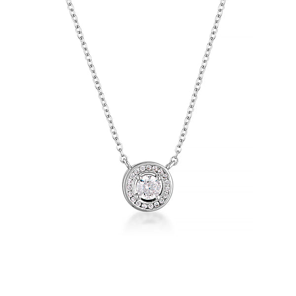 Georgini - Milestone Silver Cubic Zirconia Halo Pendant