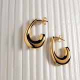 Najo - Sweep Stud Earrings Gold Plated