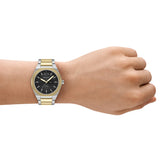 Armani Exchange - Sync Black Face With Two Tone Strap