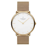 NordGreen - Yellow Gold & White Dial Mesh Watch