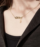 Stolen Girlfriends Club - Sentimental Script Necklace Gold Plated