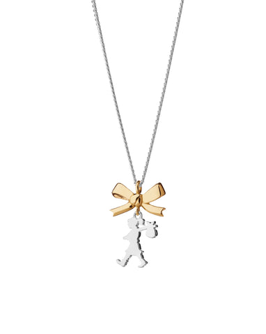 Karen Walker - Mini Girl With A Bow Necklace 9ct Yellow Gold & Sterling Silver 45cm