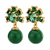 Dyrberg/Kern - Veronica Gold Earrings Emerald Green