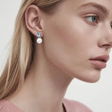 Dyrberg Kern - Emo Shiny Silver Earrings Light Blue & White Pearl