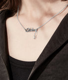 Stolen Girlfriends Club -  Sentimental Script Necklace Silver