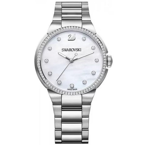Swarovski Watches - City Women's Analogue Quartz Movement Watch with Metal Bracelet Crystal Bezel
