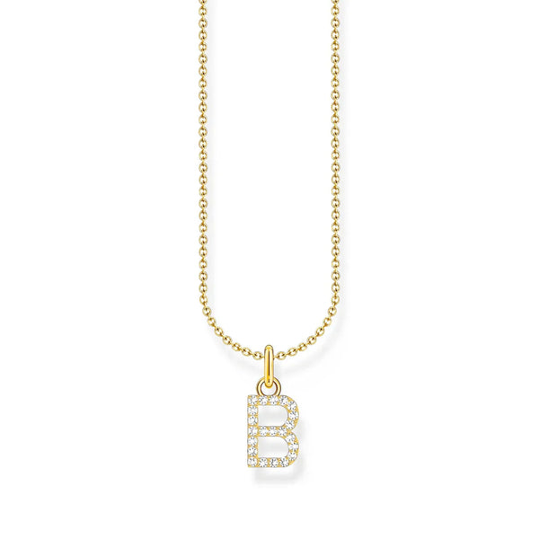 Thomas Sabo - Gold Plated CZ Initial "B" Necklace