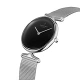 NordGreen - Unika Silver & Black Mesh Watch