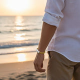 Cudworth - Braided Suede & Steel Calabria Bracelet, 21.5cm x 6mm, Leaf