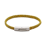 Cudworth - Braided Suede & Steel Calabria Bracelet, 21.5cm x 6mm, Leaf