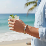 Cudworth - Braided Suede & Steel Calabria Bracelet, 21.5cm x 6mm, Stone