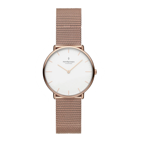 NordGreen - Native Rose Gold & White Dial Watch