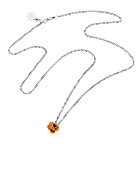 Karen Walker - Enamel Flower Pendant 3mm Citrine on a 45cm Chain