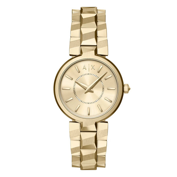 Armani Exchange -  Audora Round Gold Dial Watch